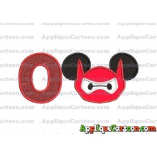 Baymax Ears Big Hero Mickey Mouse Applique Design With Alphabet O