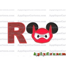 Baymax Ears Big Hero Mickey Mouse Applique Design With Alphabet R