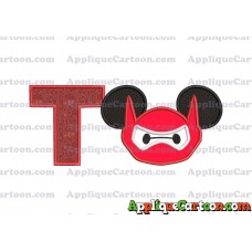 Baymax Ears Big Hero Mickey Mouse Applique Design With Alphabet T