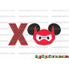 Baymax Ears Big Hero Mickey Mouse Applique Design With Alphabet X