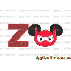 Baymax Ears Big Hero Mickey Mouse Applique Design With Alphabet Z