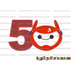 Baymax Emoji Applique Embroidery Design Birthday Number 5