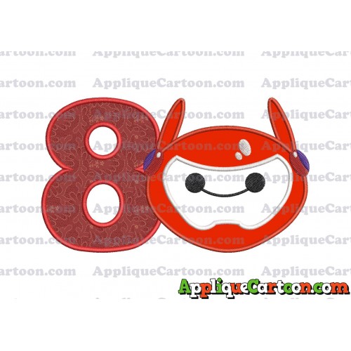 Baymax Emoji Applique Embroidery Design Birthday Number 8