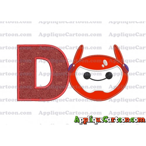 Baymax Emoji Applique Embroidery Design With Alphabet D