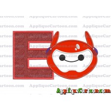 Baymax Emoji Applique Embroidery Design With Alphabet E
