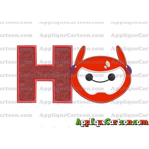Baymax Emoji Applique Embroidery Design With Alphabet H