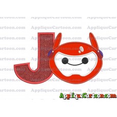 Baymax Emoji Applique Embroidery Design With Alphabet J