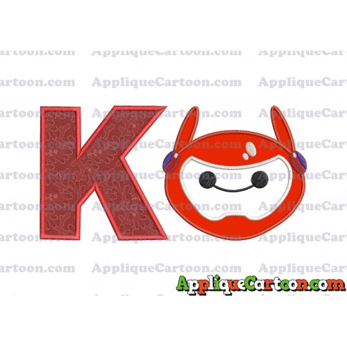 Baymax Emoji Applique Embroidery Design With Alphabet K