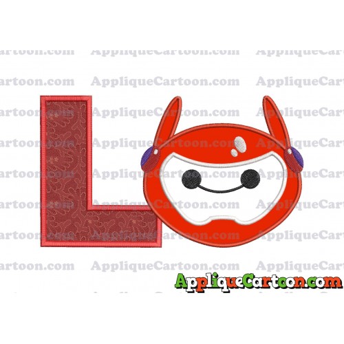 Baymax Emoji Applique Embroidery Design With Alphabet L
