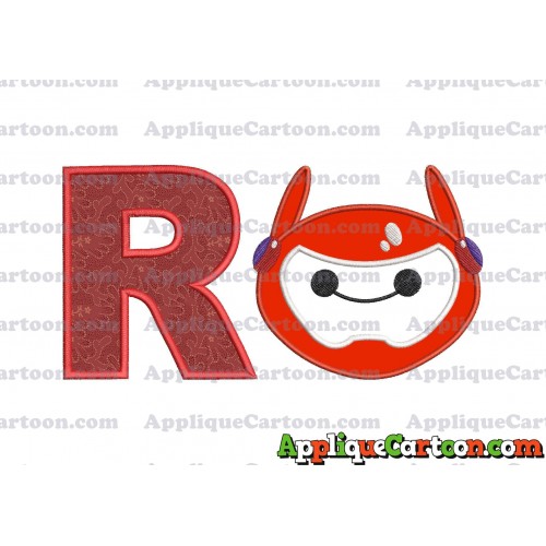 Baymax Emoji Applique Embroidery Design With Alphabet R