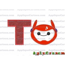 Baymax Emoji Applique Embroidery Design With Alphabet T