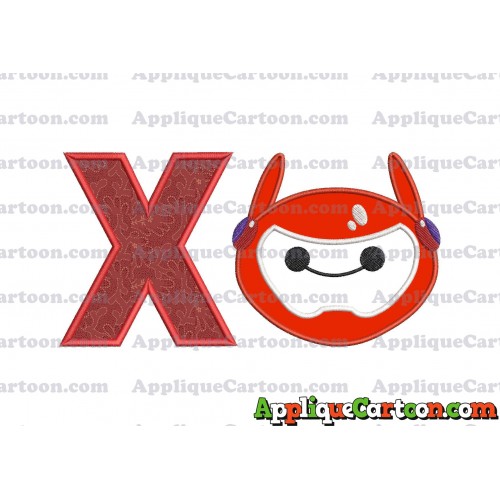 Baymax Emoji Applique Embroidery Design With Alphabet X