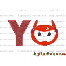Baymax Emoji Applique Embroidery Design With Alphabet Y