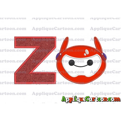 Baymax Emoji Applique Embroidery Design With Alphabet Z