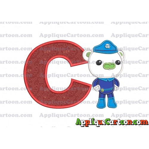 Bear Octonauts Applique Embroidery Design With Alphabet C