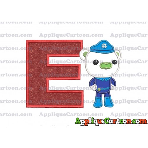 Bear Octonauts Applique Embroidery Design With Alphabet E
