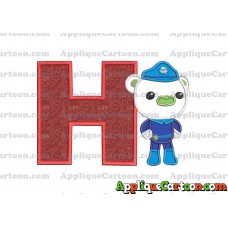 Bear Octonauts Applique Embroidery Design With Alphabet H