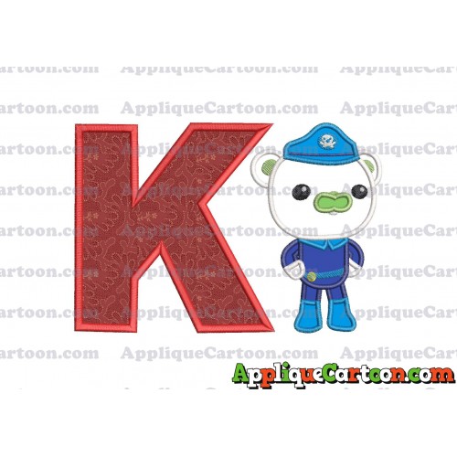 Bear Octonauts Applique Embroidery Design With Alphabet K