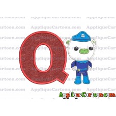 Bear Octonauts Applique Embroidery Design With Alphabet Q
