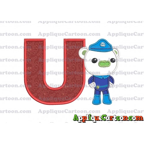 Bear Octonauts Applique Embroidery Design With Alphabet U