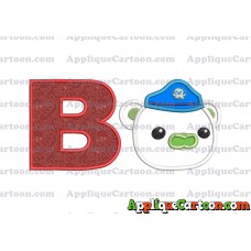 Bear Octonauts Head Applique Embroidery Design With Alphabet B