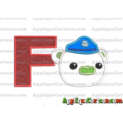Bear Octonauts Head Applique Embroidery Design With Alphabet F