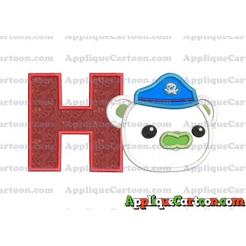 Bear Octonauts Head Applique Embroidery Design With Alphabet H