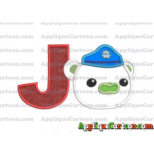 Bear Octonauts Head Applique Embroidery Design With Alphabet J