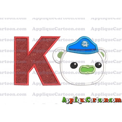 Bear Octonauts Head Applique Embroidery Design With Alphabet K