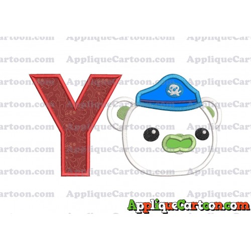 Bear Octonauts Head Applique Embroidery Design With Alphabet Y