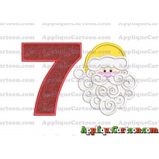 Beard Santa Applique Embroidery Design Birthday Number 7