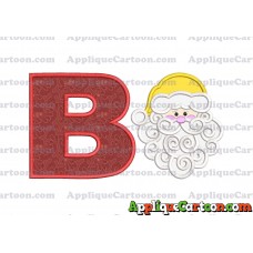 Beard Santa Applique Embroidery Design With Alphabet B