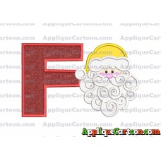 Beard Santa Applique Embroidery Design With Alphabet F