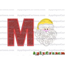 Beard Santa Applique Embroidery Design With Alphabet M