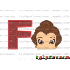 Belle Beauty and the Beast Head Applique Embroidery Design With Alphabet F