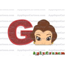 Belle Beauty and the Beast Head Applique Embroidery Design With Alphabet G