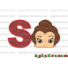 Belle Beauty and the Beast Head Applique Embroidery Design With Alphabet S