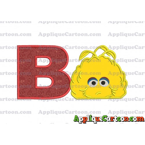 Big Bird Muppet Applique Embroidery Design With Alphabet B