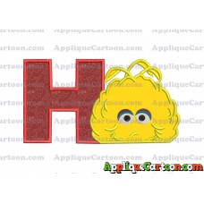 Big Bird Muppet Applique Embroidery Design With Alphabet H