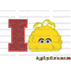 Big Bird Muppet Applique Embroidery Design With Alphabet I