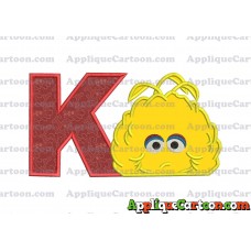 Big Bird Muppet Applique Embroidery Design With Alphabet K