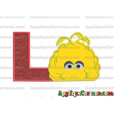 Big Bird Muppet Applique Embroidery Design With Alphabet L