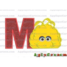 Big Bird Muppet Applique Embroidery Design With Alphabet M