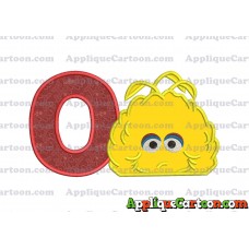 Big Bird Muppet Applique Embroidery Design With Alphabet O