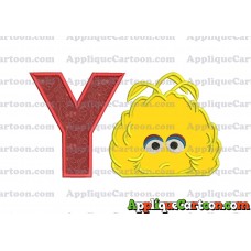 Big Bird Muppet Applique Embroidery Design With Alphabet Y