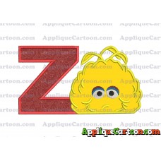 Big Bird Muppet Applique Embroidery Design With Alphabet Z