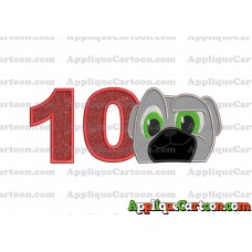 Bingo Puppy Dog Pals Applique Embroidery Design Birthday Number 10