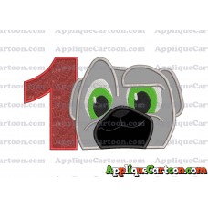 Bingo Puppy Dog Pals Applique Embroidery Design Birthday Number 1