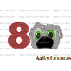 Bingo Puppy Dog Pals Applique Embroidery Design Birthday Number 8