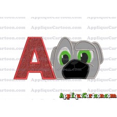 Bingo Puppy Dog Pals Applique Embroidery Design With Alphabet A